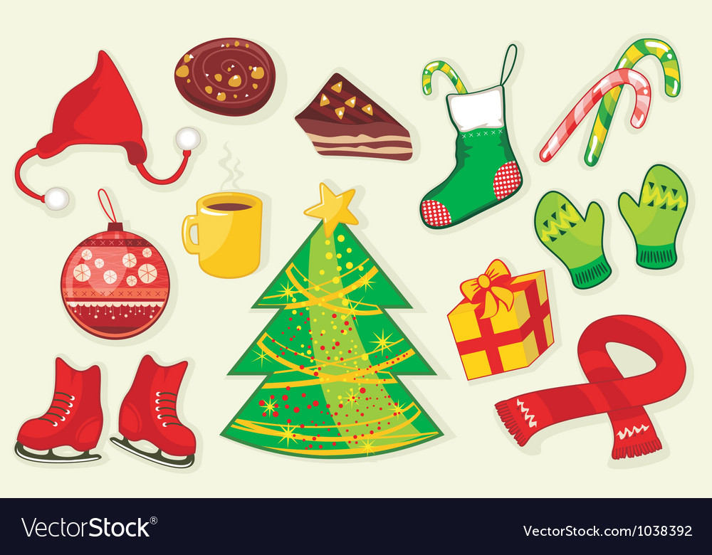 Winter objects set Royalty Free Vector Image - VectorStock