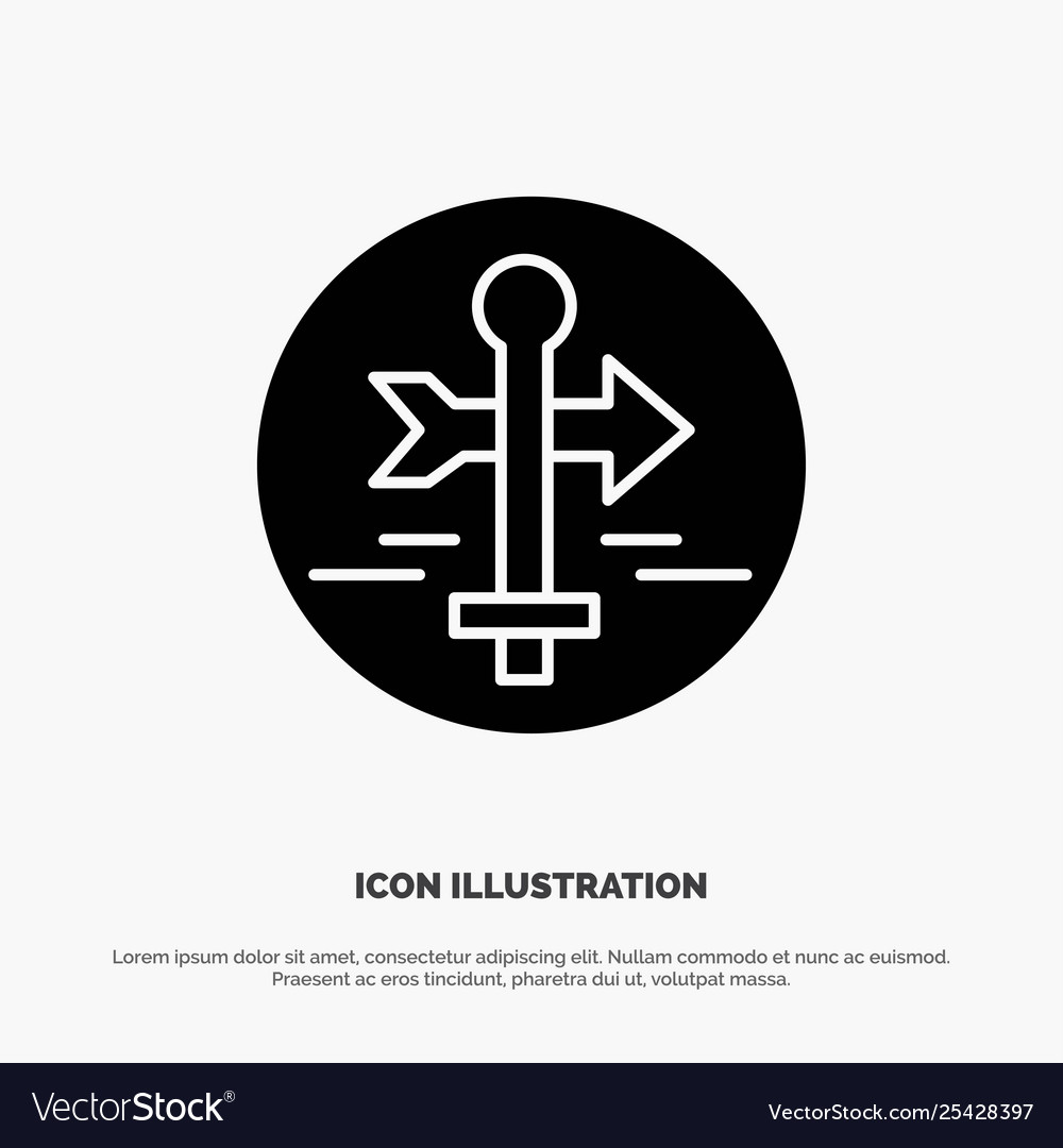 Board guide map pointer travel solid glyph Vector Image Board guide map pointer travel solid glyph