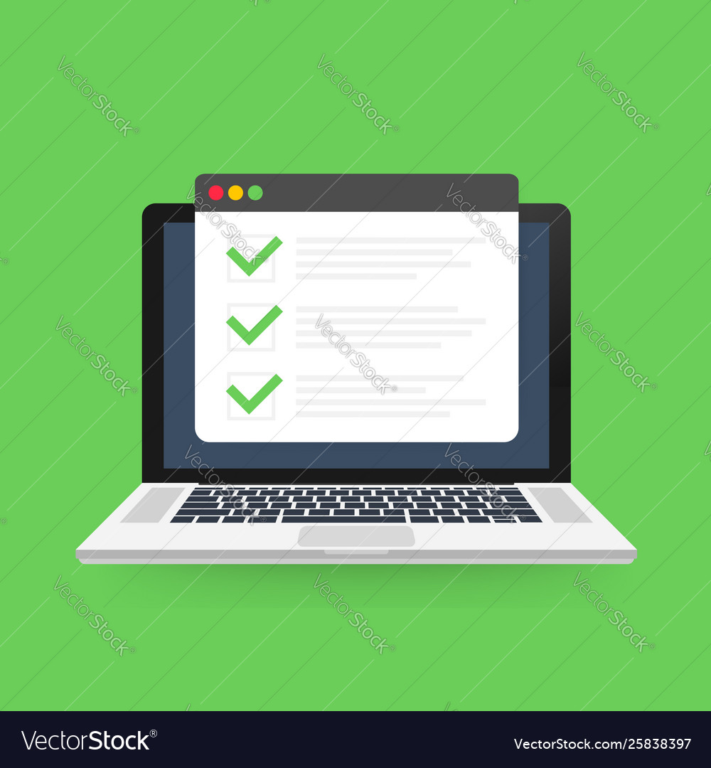Checklist browser window check mark white tick