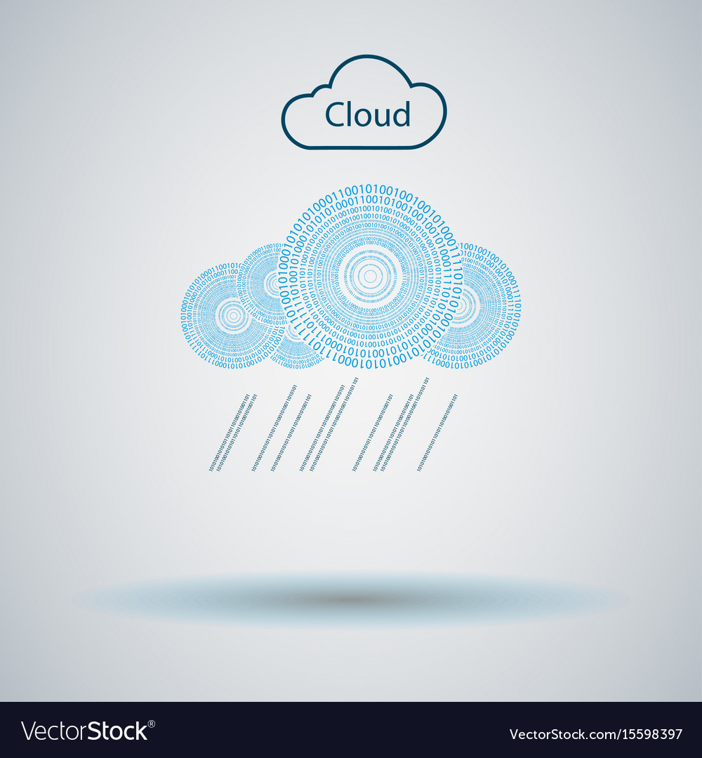 Cloud computer made of numbers
