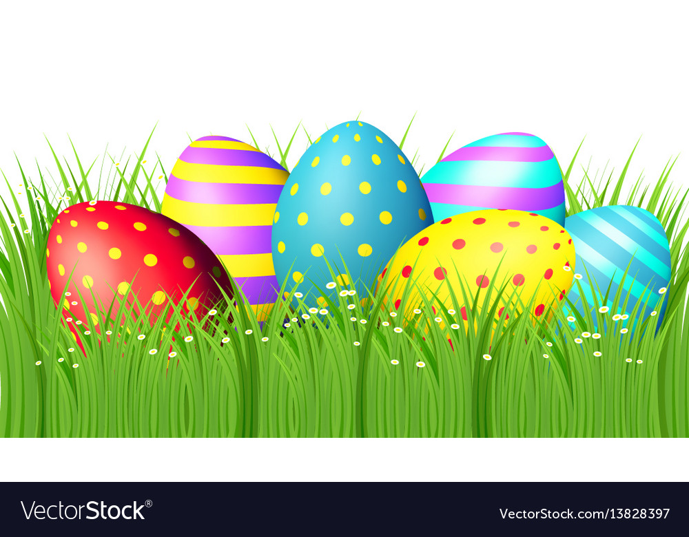 Easter Eggs On White Background Royalty Free Vector Image