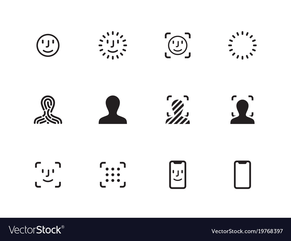 Face Scan Icons - Authentication & Recognition