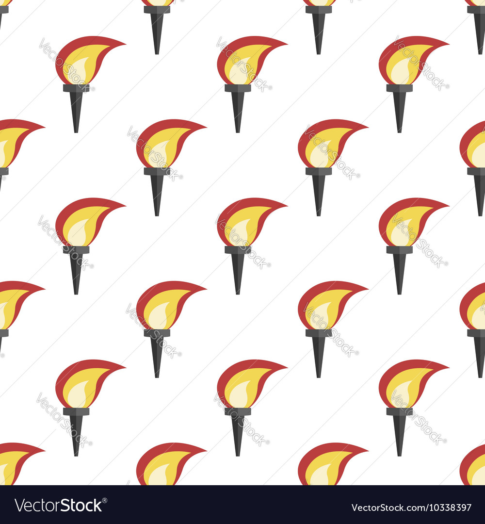 Glowing torch seamless pattern