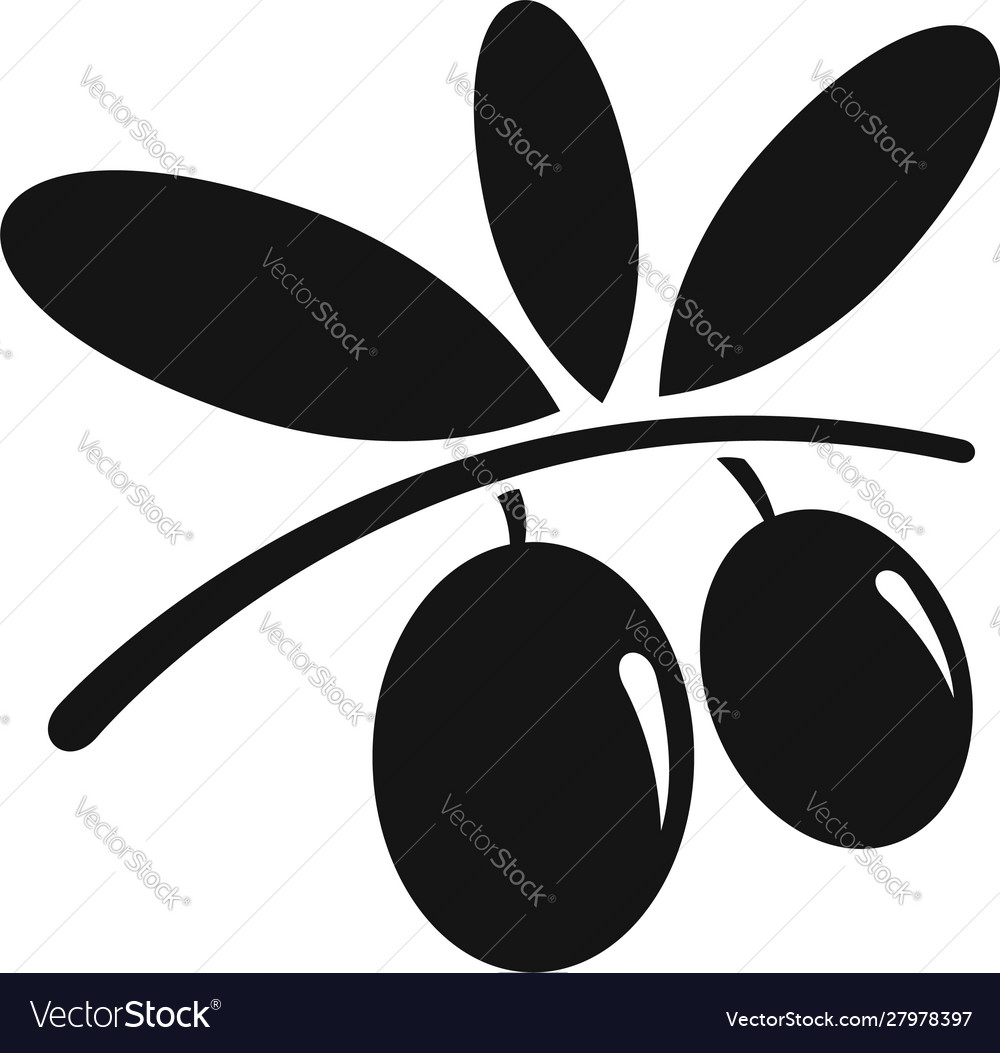 Greece olive icon simple style Royalty Free Vector Image