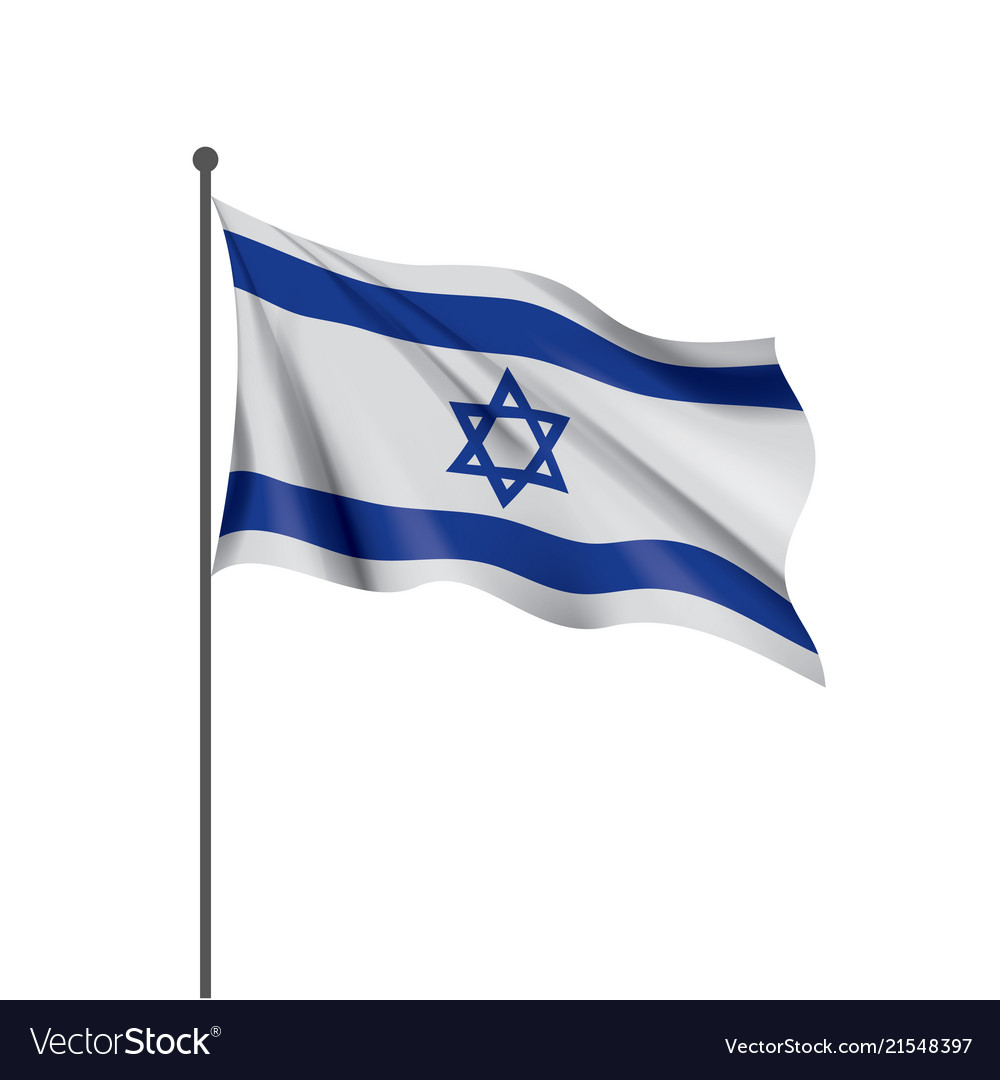 Israel flag on a white Royalty Free Vector Image