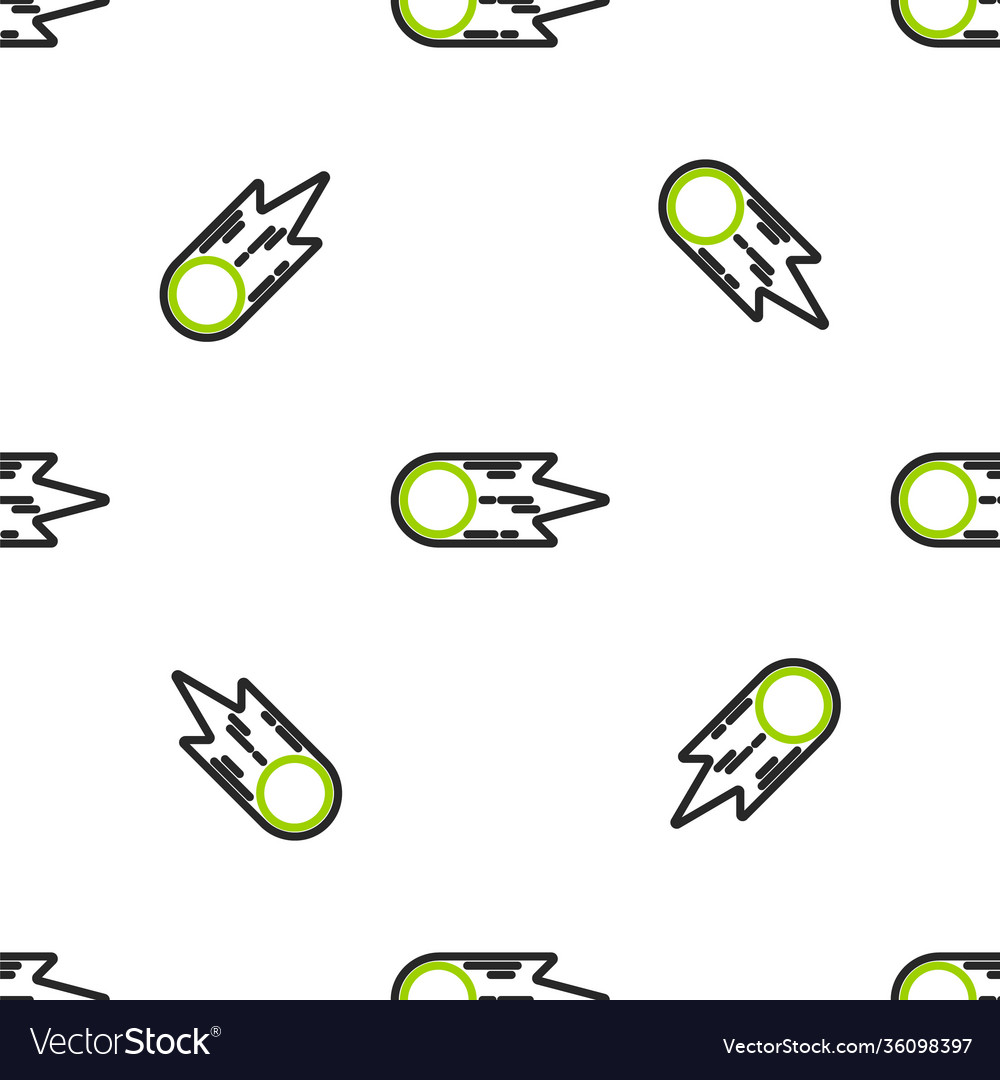 Line comet falling down fast icon isolated vector image Line comet falling down fast icon isolated