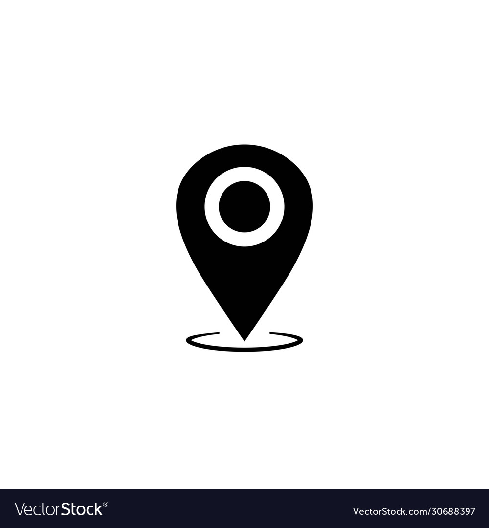 Map pointer geo pin location icon in black vector image Map pointer geo pin location icon in black