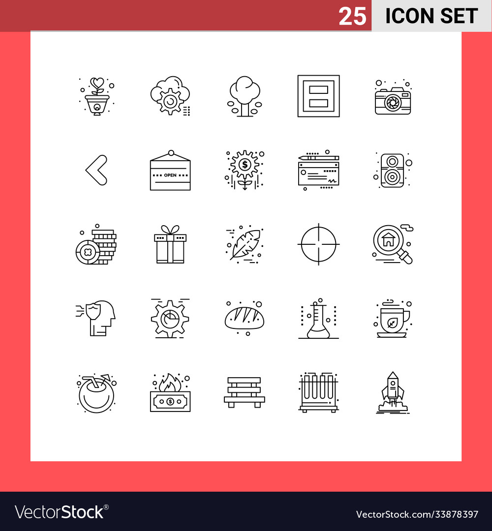 Modern set 25 lines pictograph layout