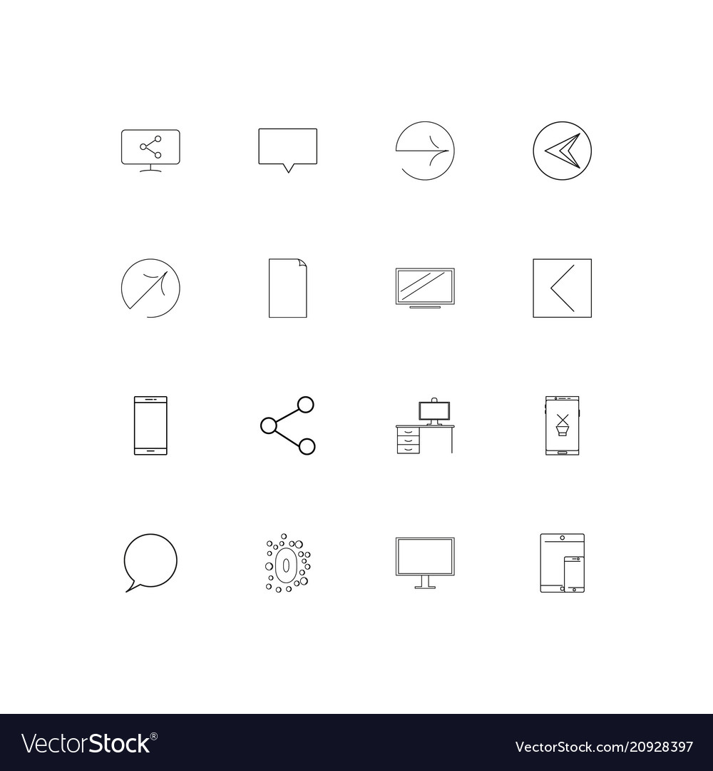 Network and database linear thin icons set