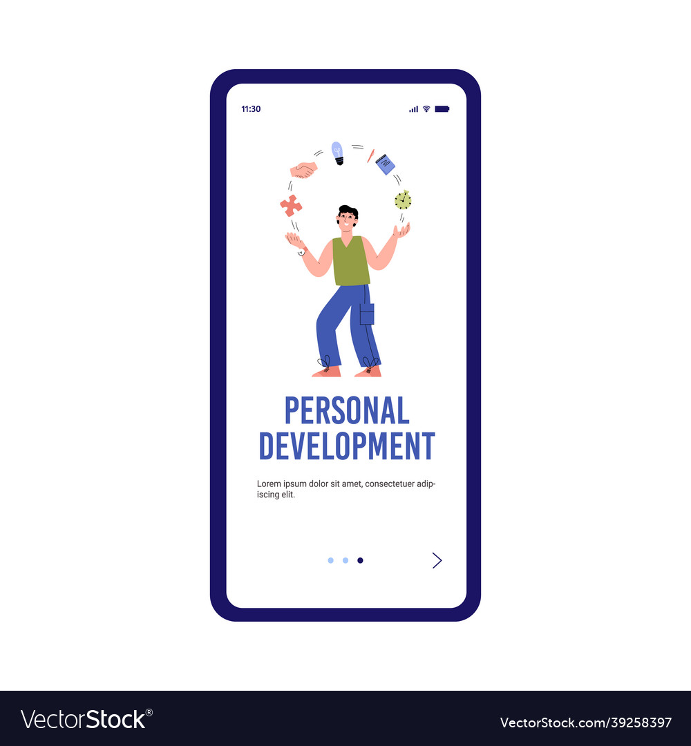 Personal Development Onboarding Mobile Page Mockup