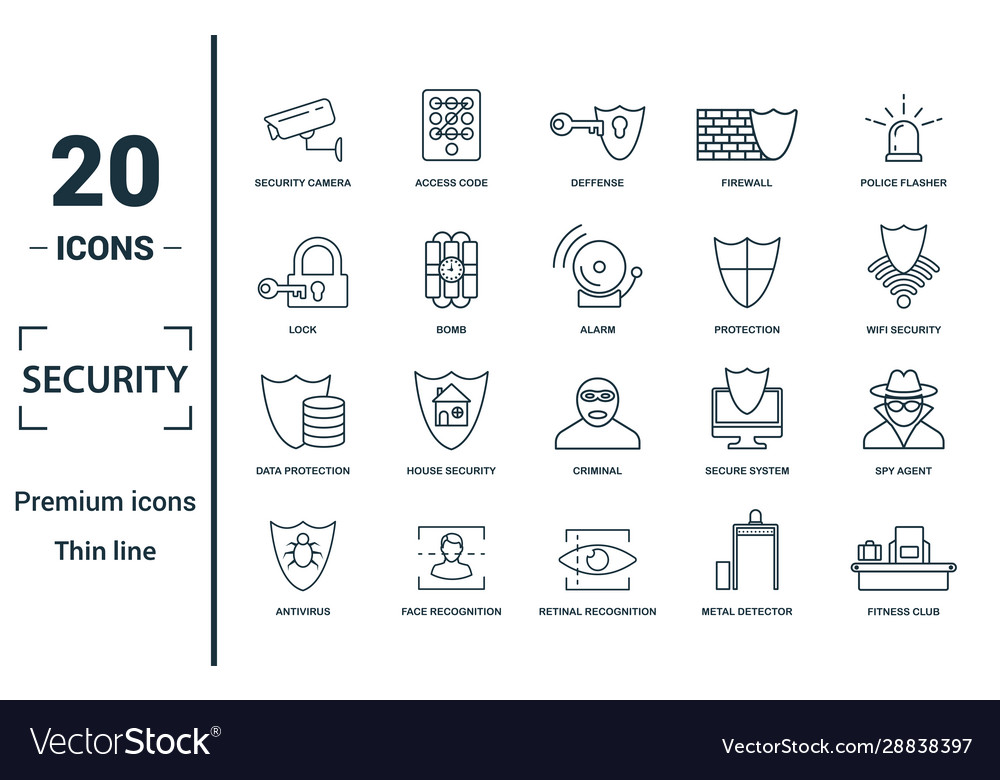 Security icon set include creative elements vector image Security icon set include creative elements