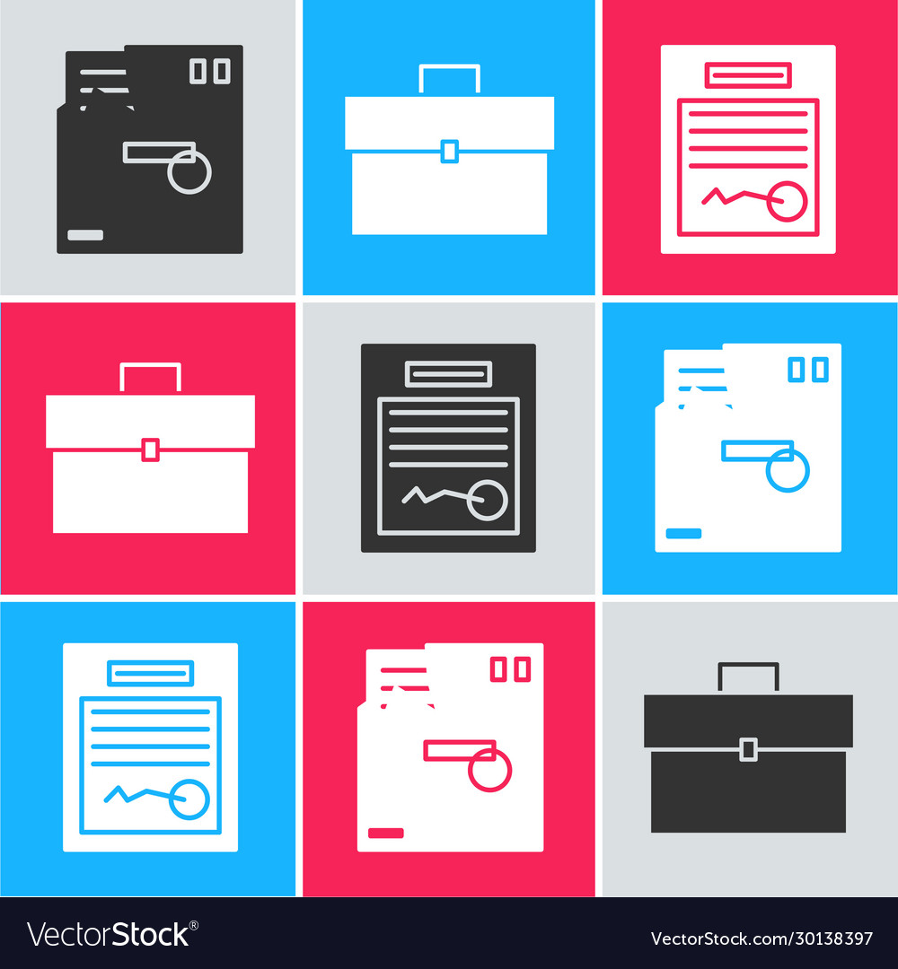 Set ordered envelope briefcase and filled form