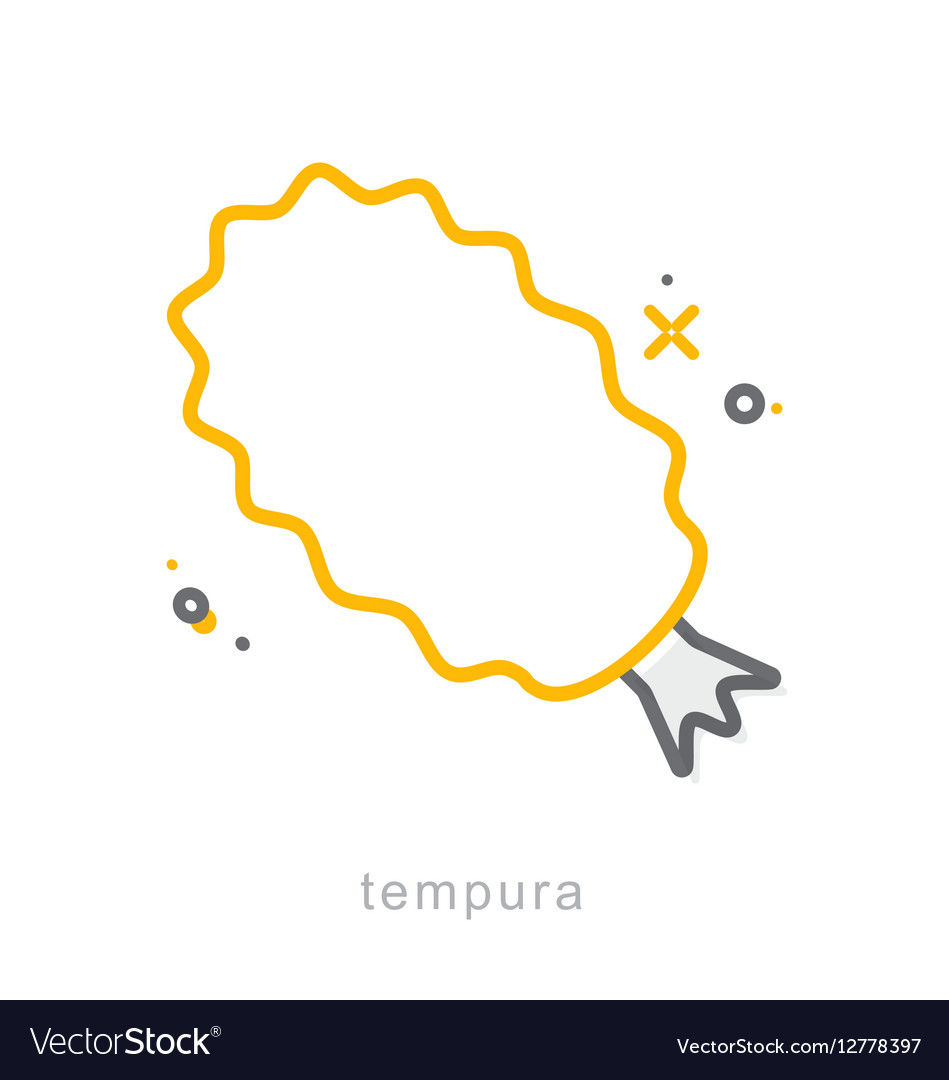 Thin line icons tempura