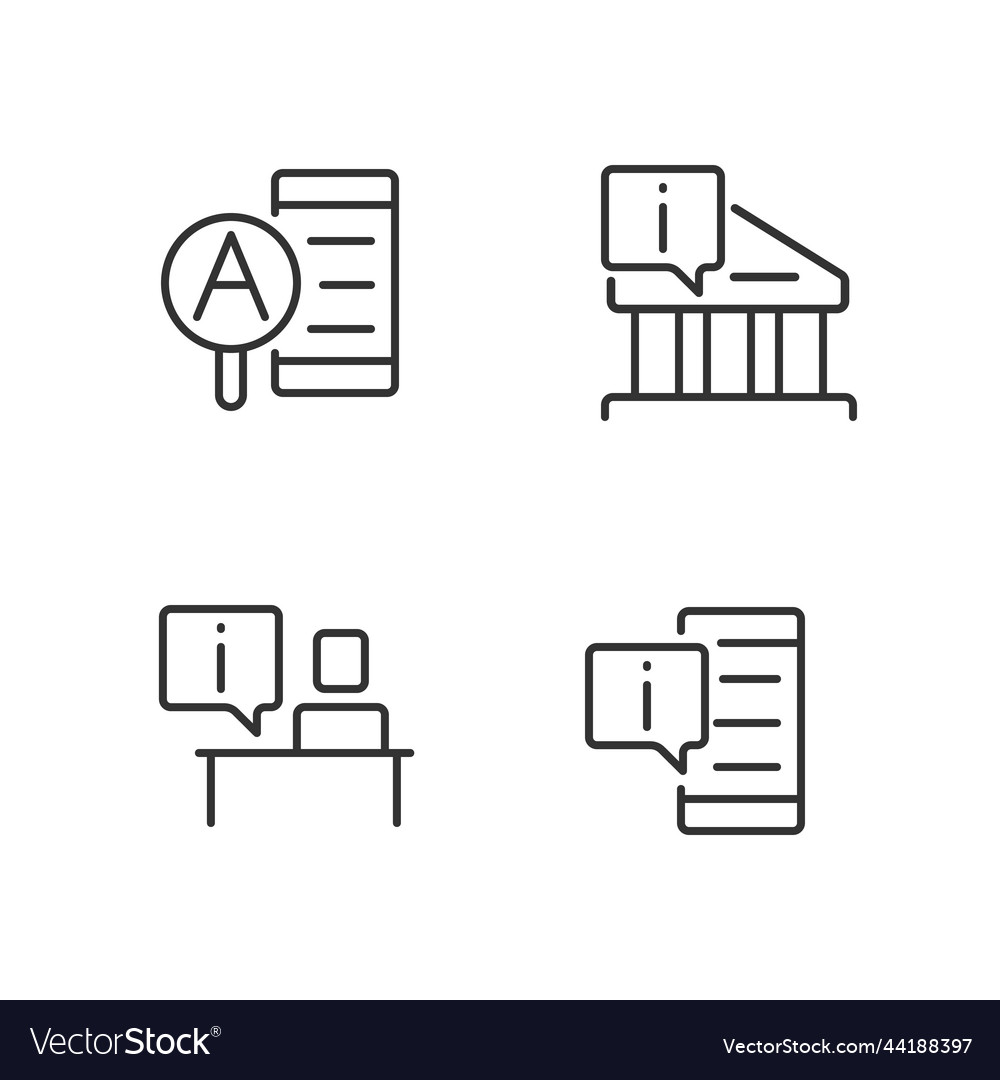Types of informational support pixel perfect vector image Types of informational support pixel perfect