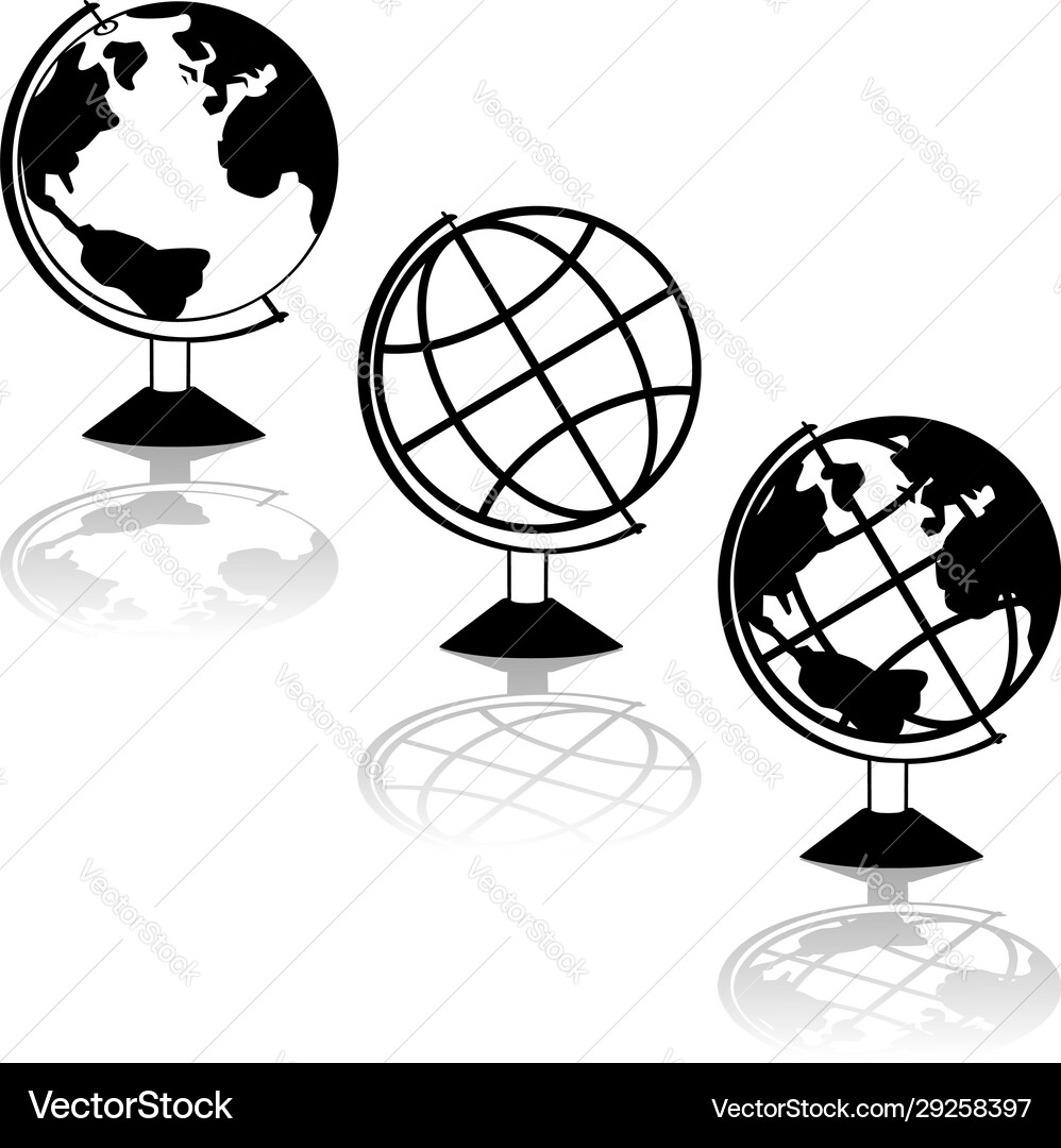 World globes Royalty Free Vector Image - VectorStock
