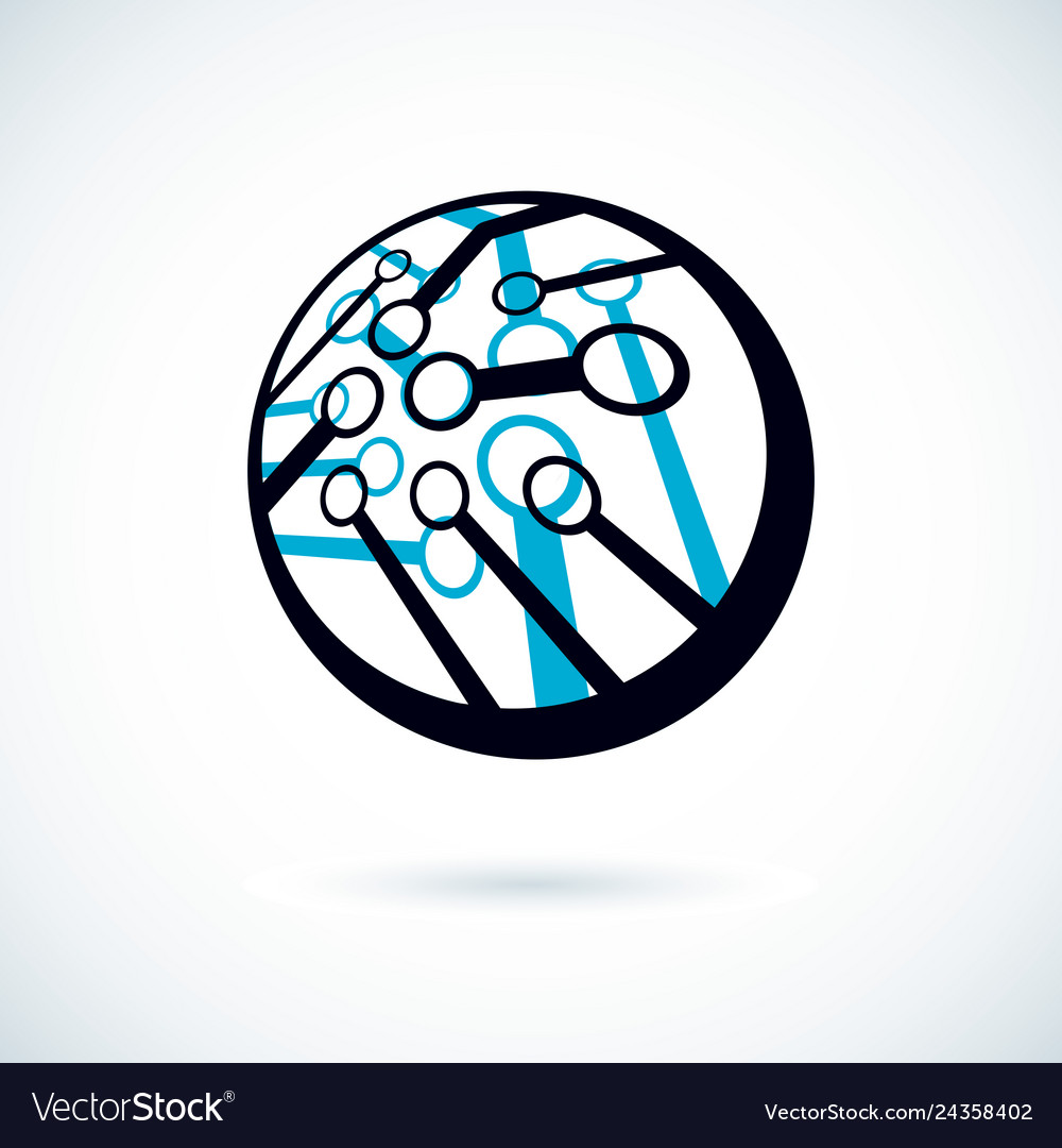 Abstract computer circuit board round technology vector image Abstract computer circuit board round technology
