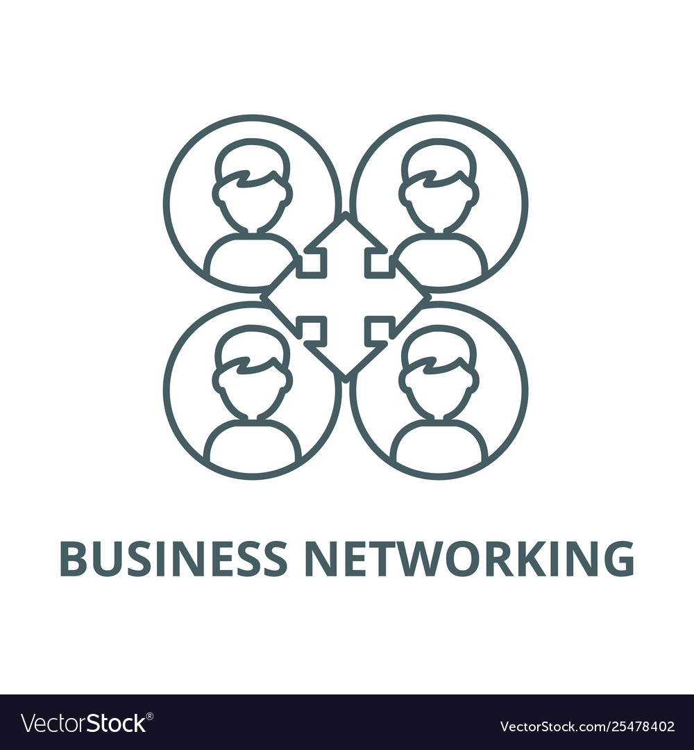 Business networking line icon linear Vector Image Business networking line icon linear