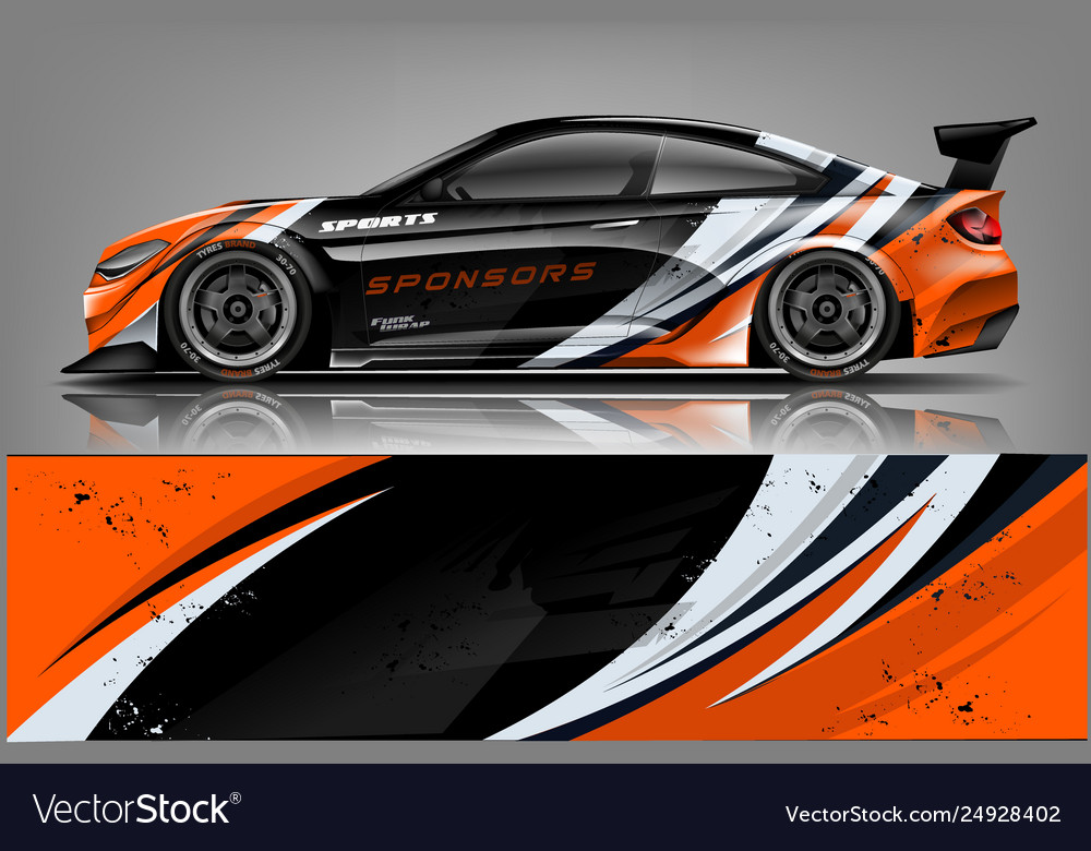 Car decal wrap design Royalty Free Vector Image