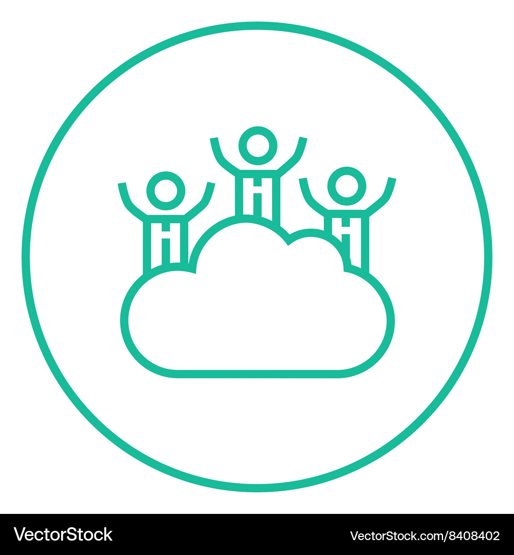 Cloud computing line icon Royalty Free Vector Image