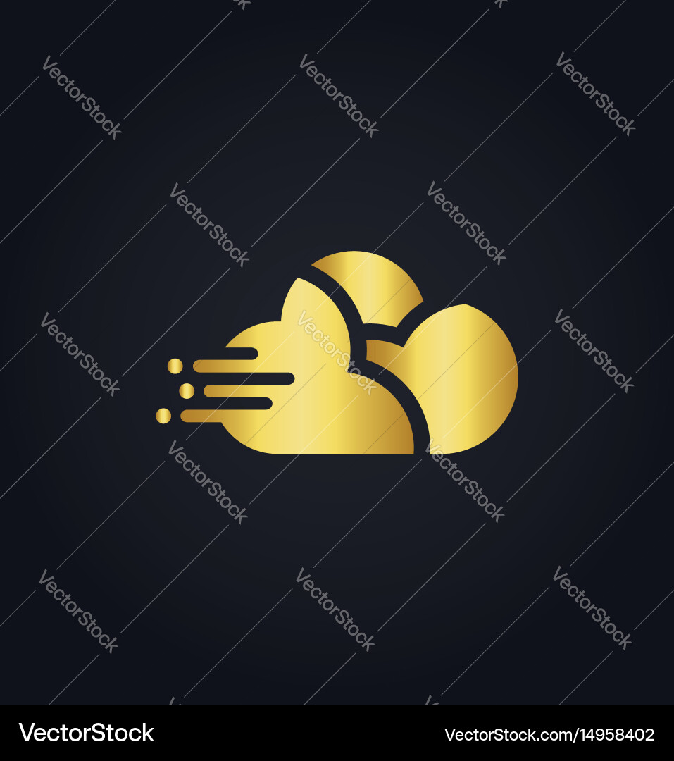 Cloud technology gold logo Royalty Free Vector Image