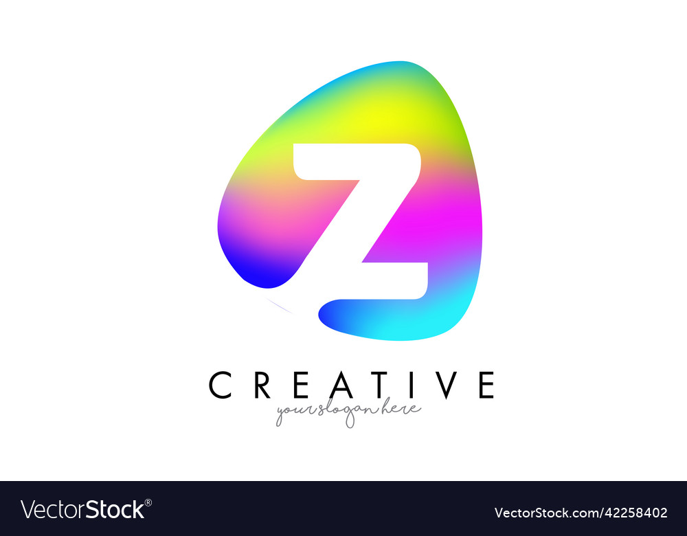 Bunte Regenbogen z Buchstabe Logo Design mit oval