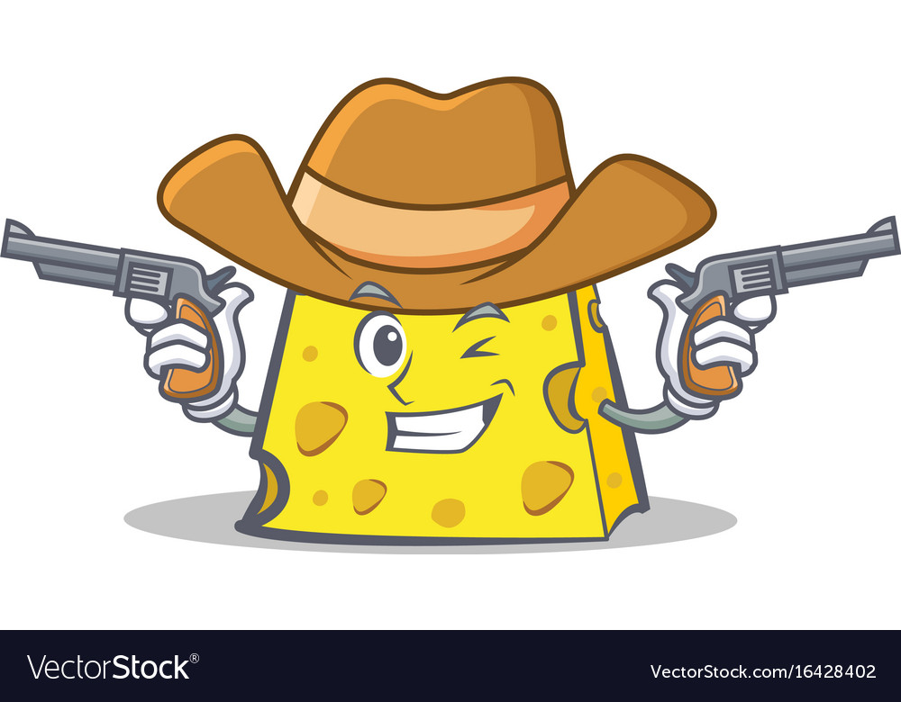 Cowboy cheese character cartoon style