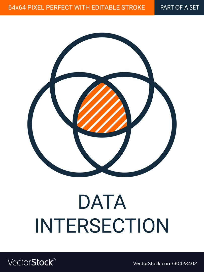 Data Intersection Icon - Three Circles