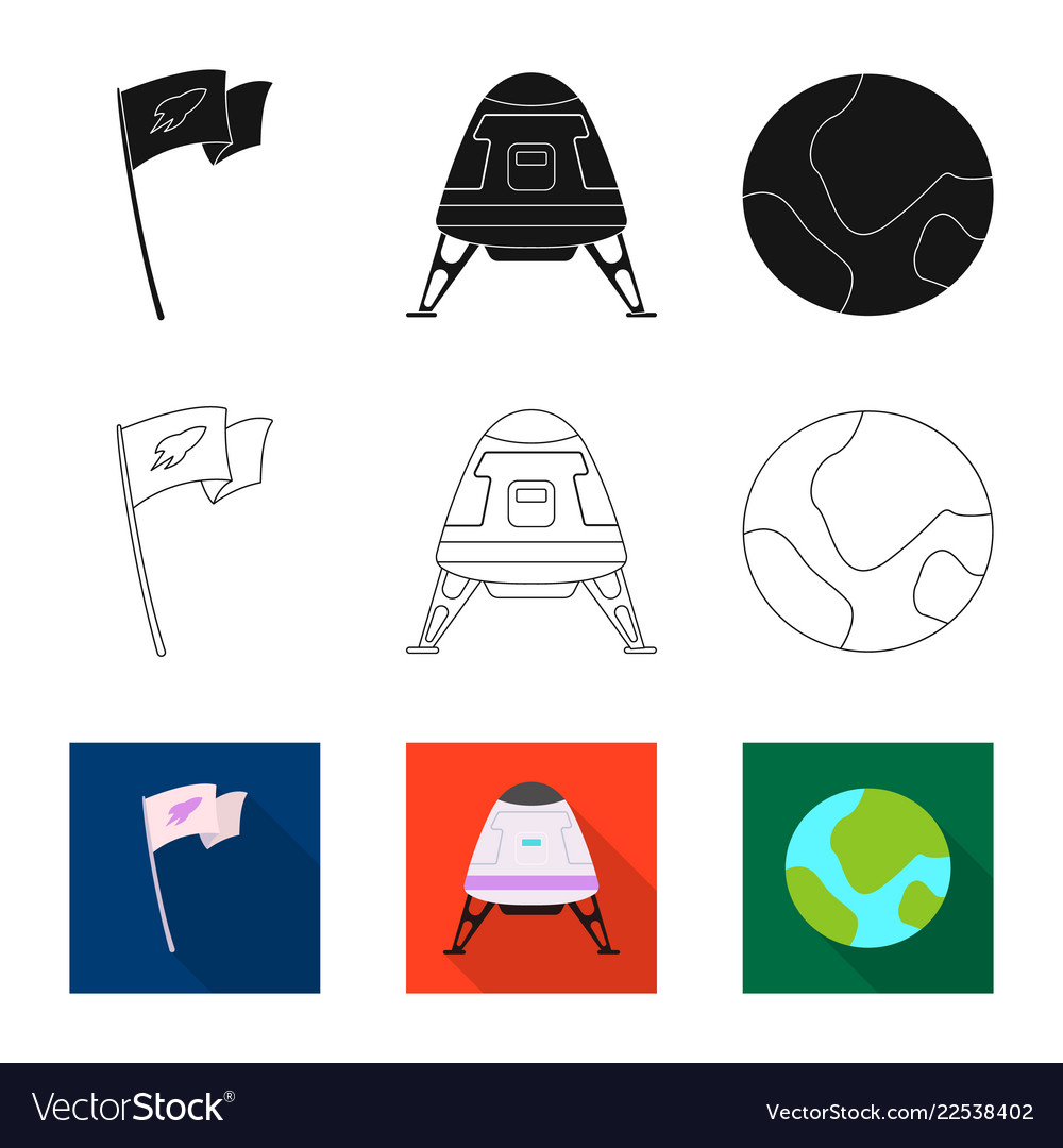 Design of mars and space symbol collection Vector Image Design of mars and space symbol collection