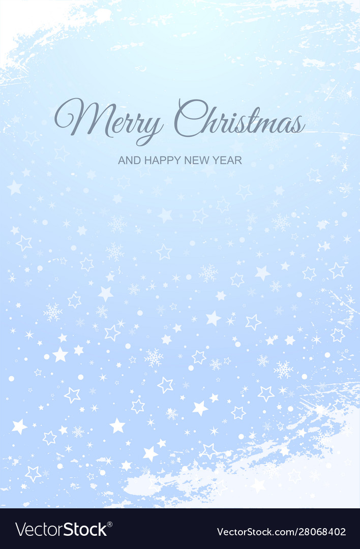 Frost Christmas Background With Falling Stars Vector Image