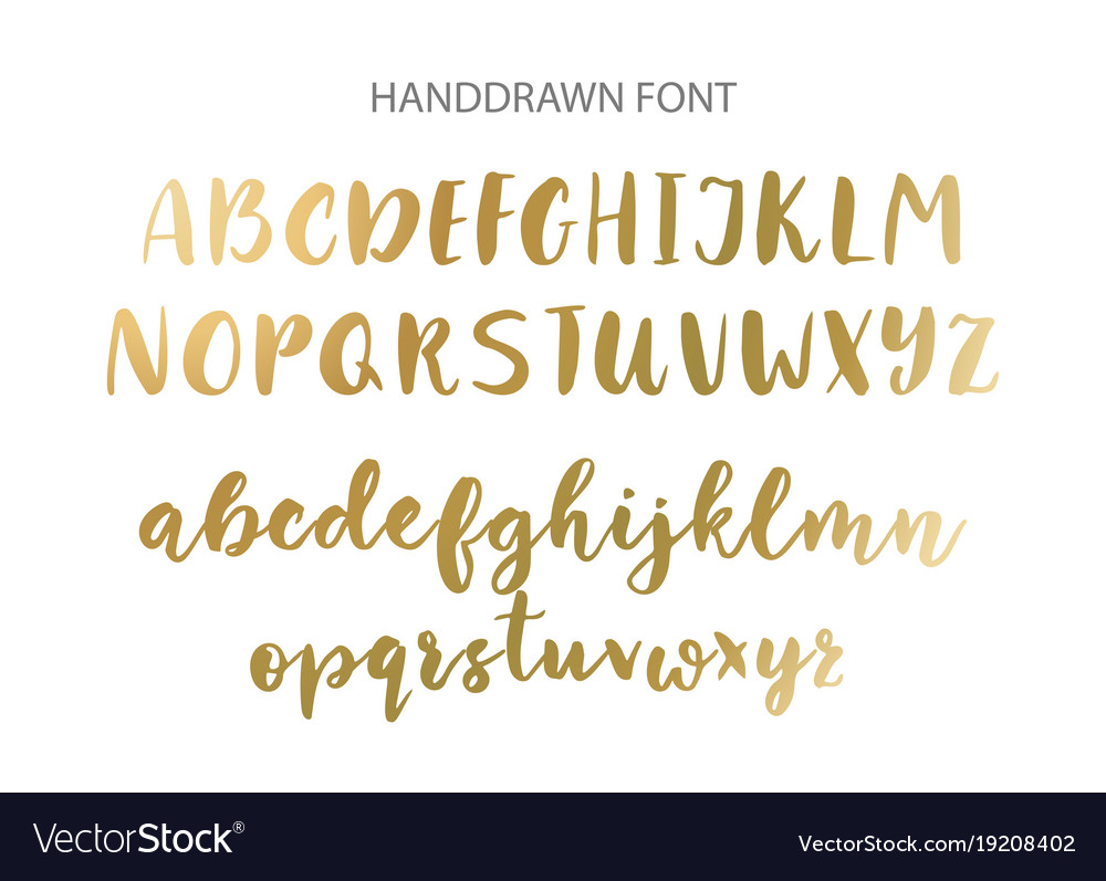 Handwritten brush font hand drawn style Royalty Free Vector