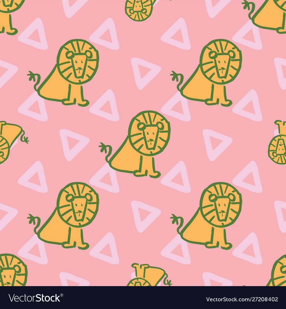 Leave lion seamless repeat pattern