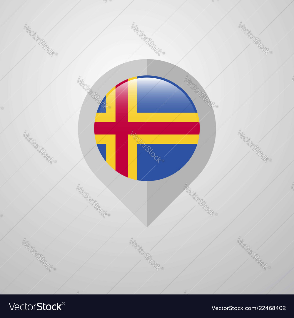 Karten-Navigationszeiger mit Aland Flag Design