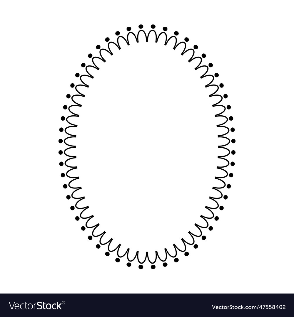 Oval frame round border design shape icon vector image Oval frame round border design shape icon