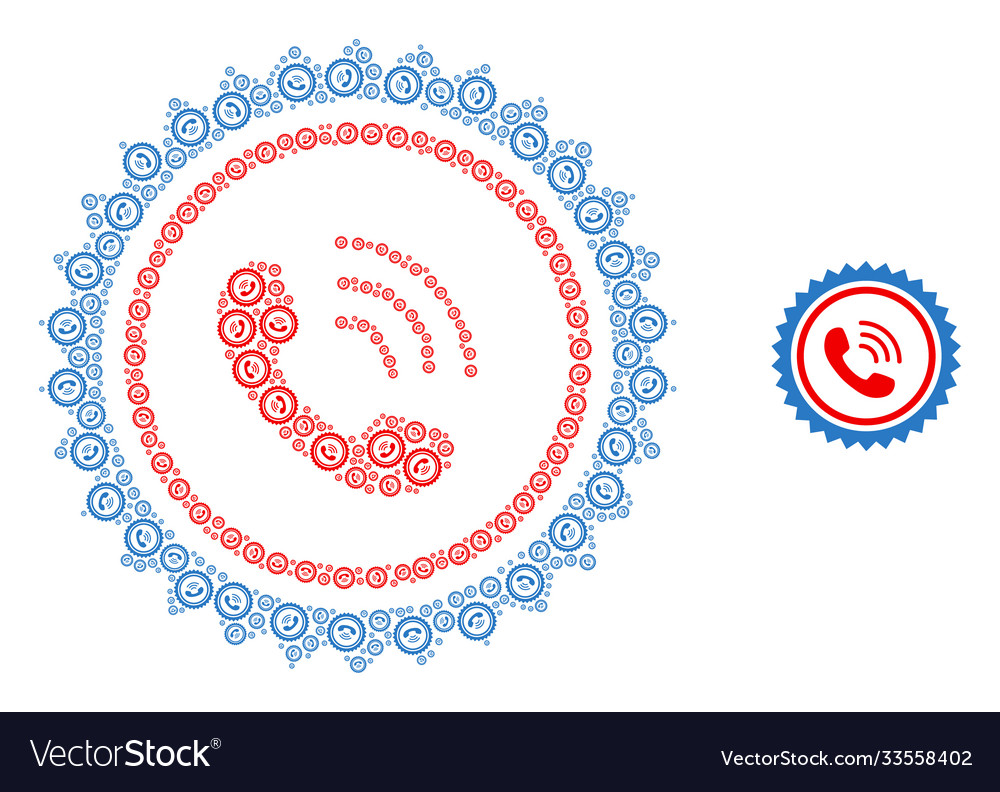 Phone call stamp seal recursion mosaic self Vector Image Phone call stamp seal recursion mosaic self