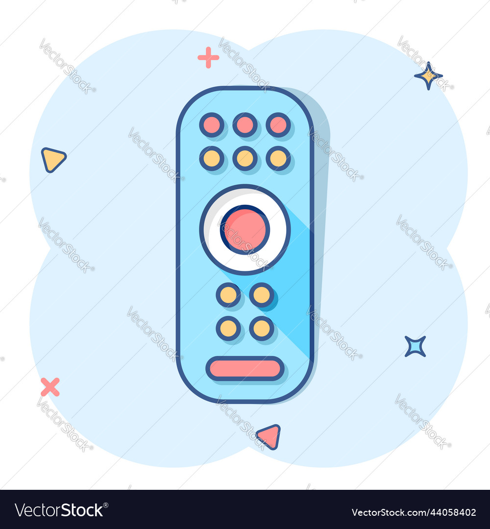 Remote control icon in comic style infrared