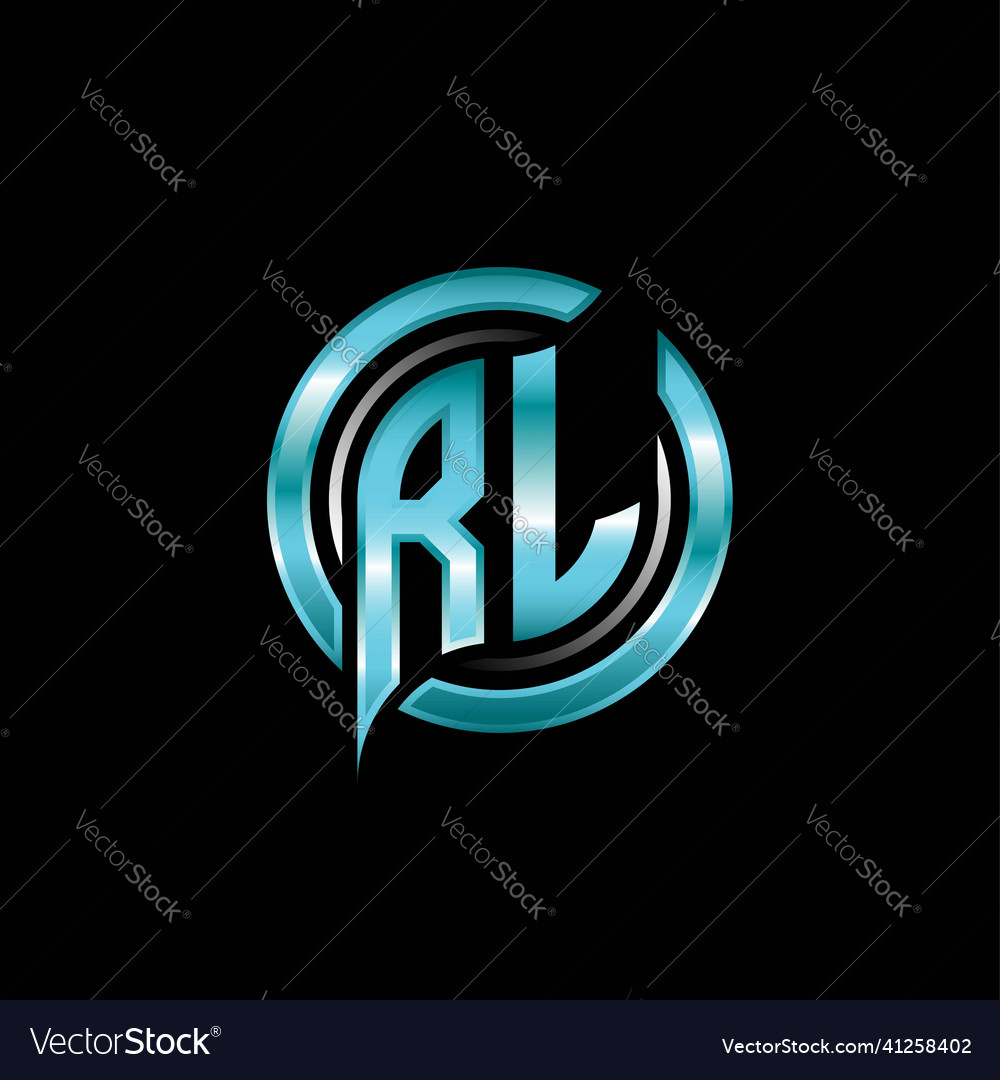 Rl initial monogram logo circle rounded