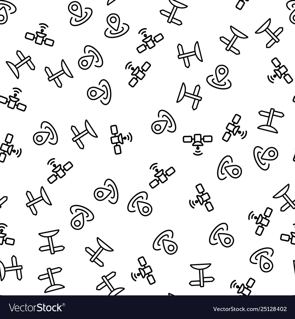 Satellite gps navigation seamless pattern