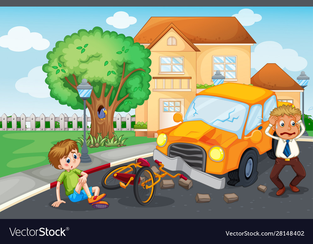 Scene With Accident On Road Royalty Free Vector Image