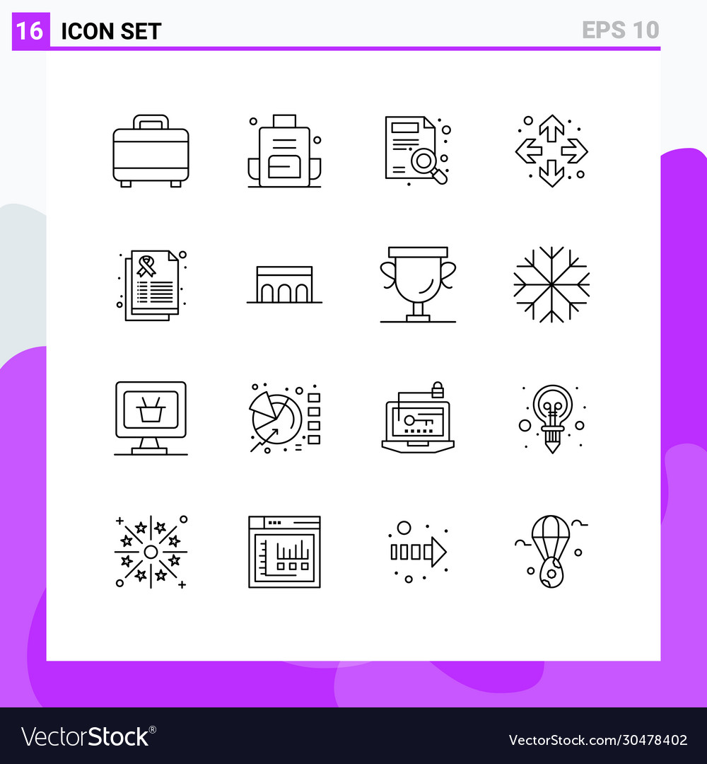 Set 16 modern ui icons symbols signs for care