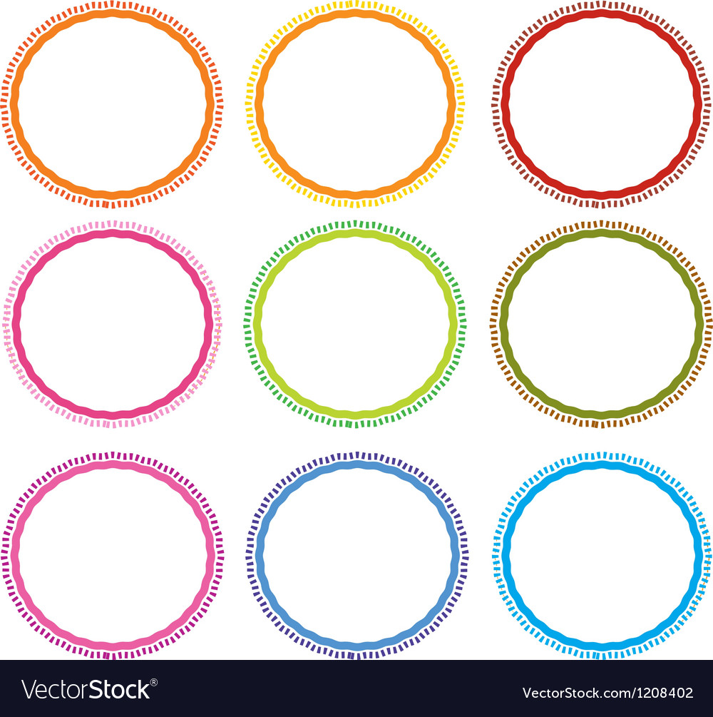 Set of circle frames on white