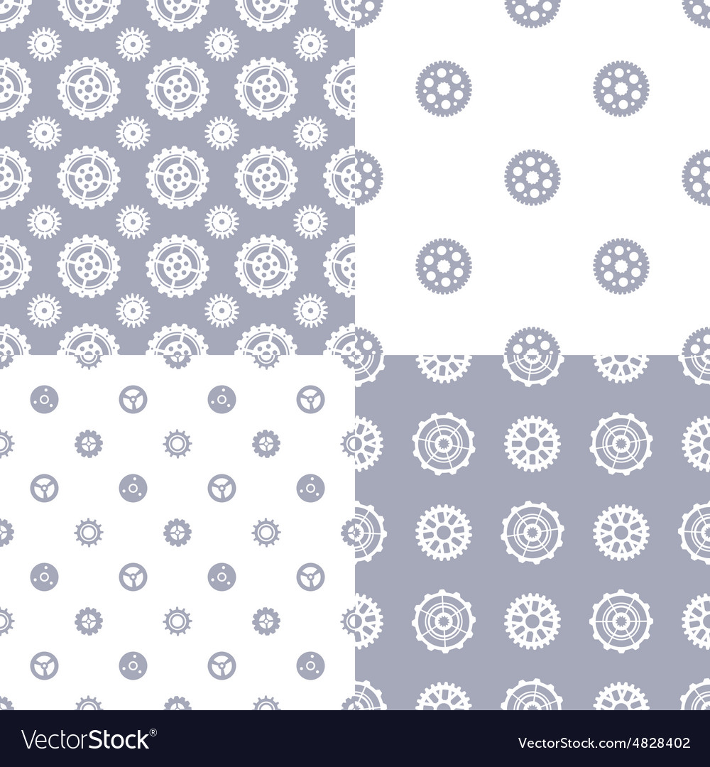 Set of seamless gear patterns