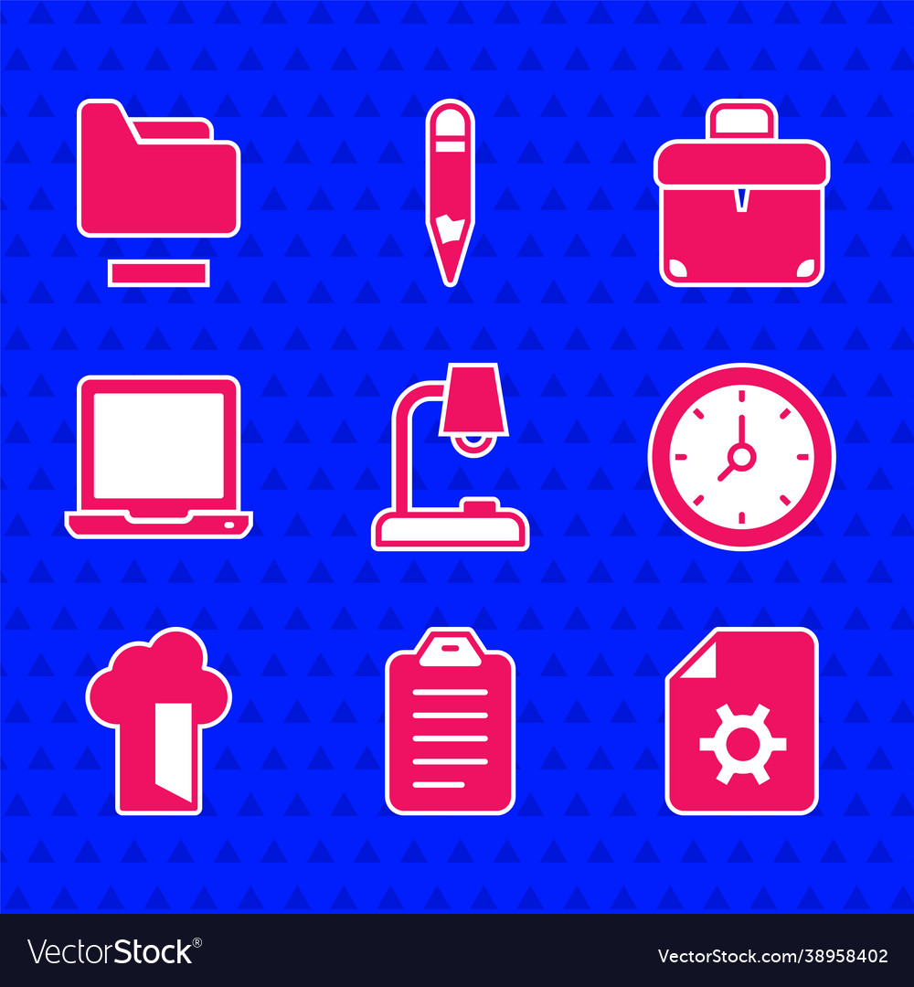 Set table lamp to do list or planning document vector image Set table lamp to do list or planning document