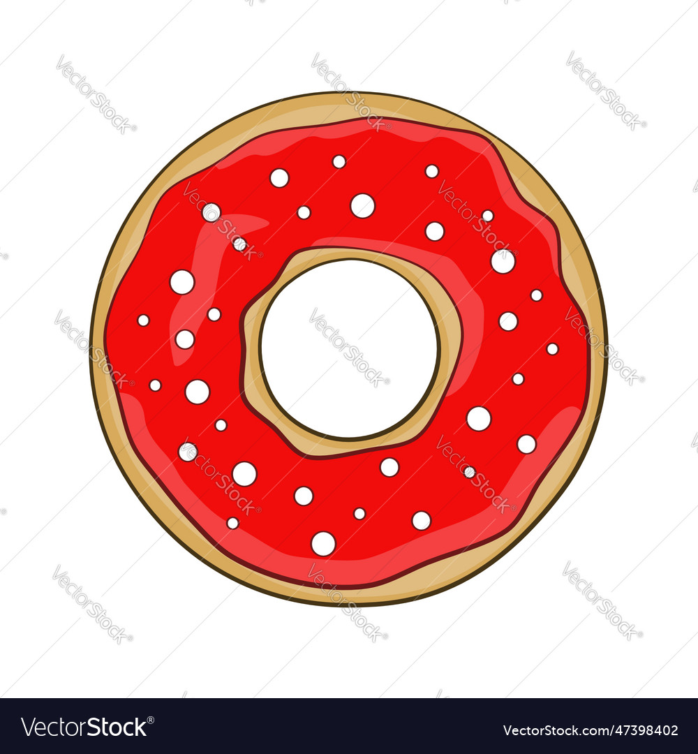 Strawberry donut Royalty Free Vector Image VectorStock