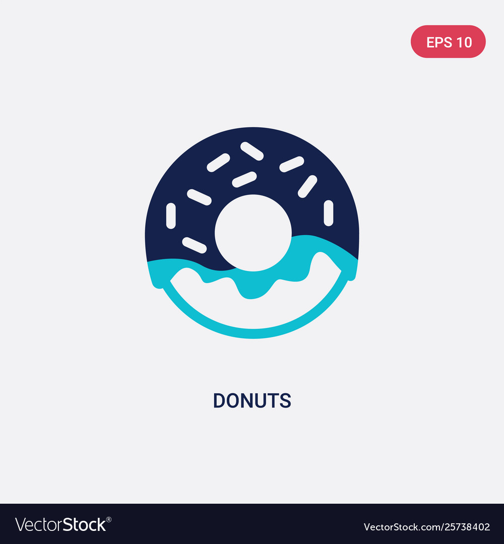 Two color donuts icon from food concept isolated