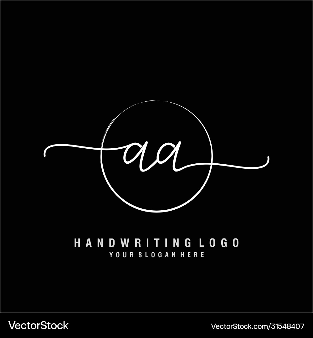 Aa initial handwriting logo design Royalty Free Vector Image