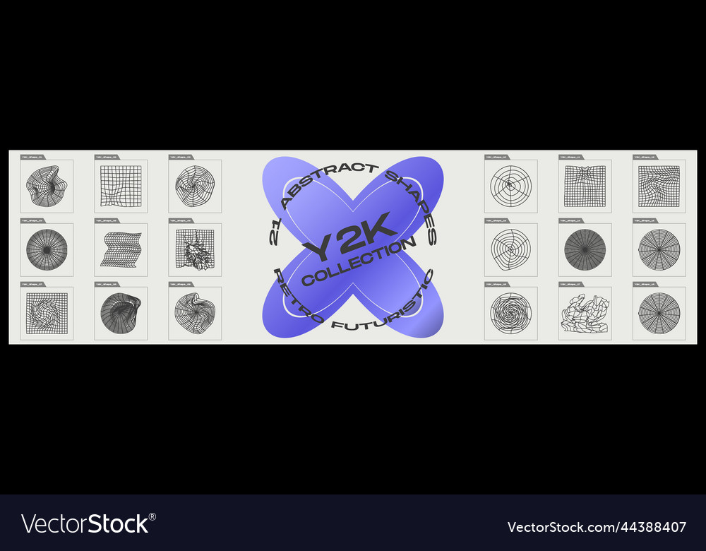 Brutalism shapes large set of retro objects Vector Image Brutalism shapes large set of retro objects