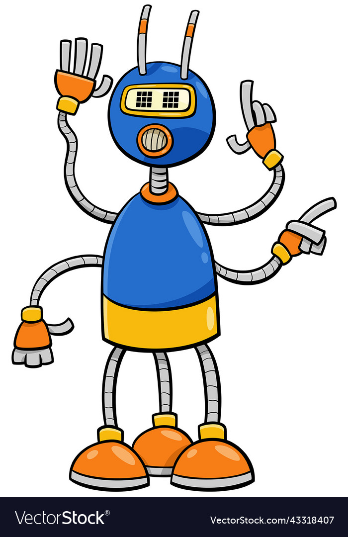 Cartoon robot or droid comic fantasy character Vector Image