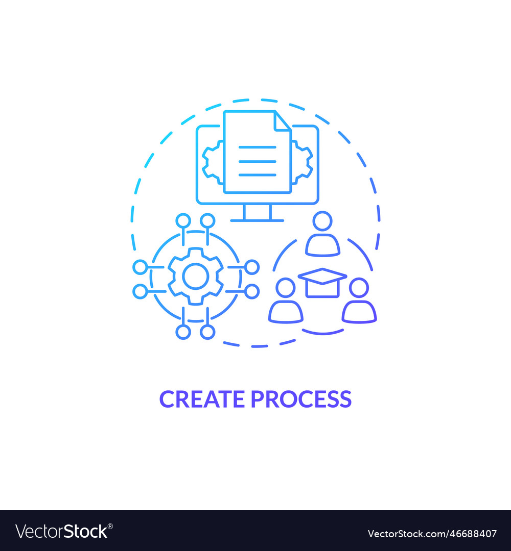 Create process blue gradient concept icon vector image Create process blue gradient concept icon