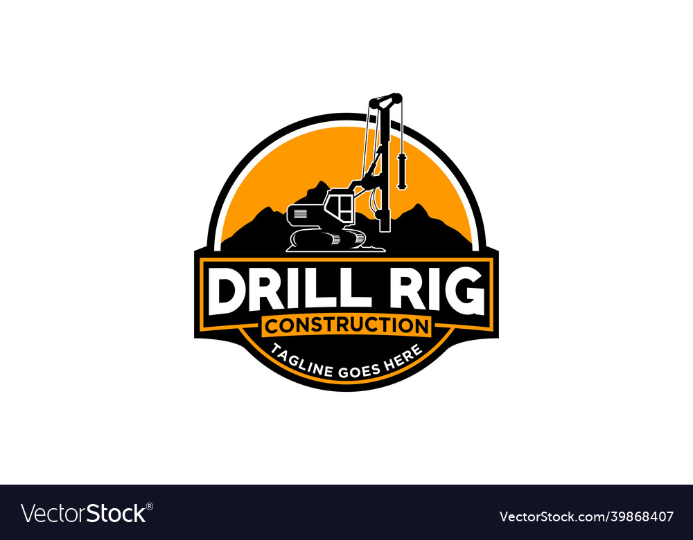 Drill-rig-Logo-Vorlage schwere Ausrüstung