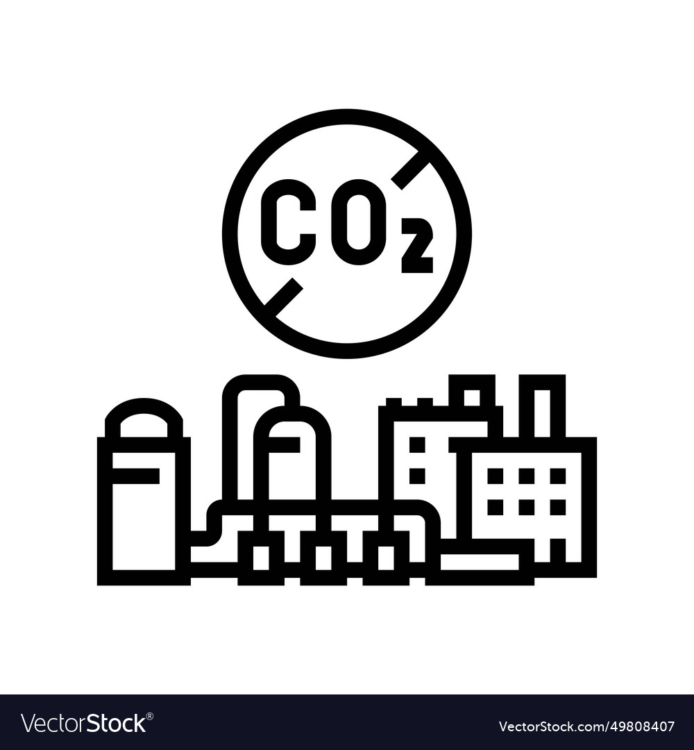 Emission free plant carbon line icon Royalty Free Vector